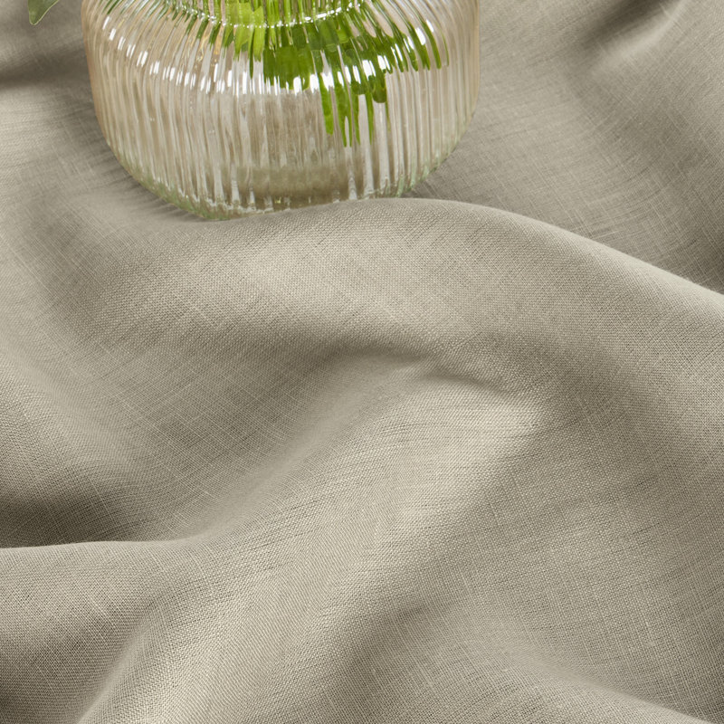 Fete - 100% Pure Linen Table Throw, Vintage Khaki, Solid Color