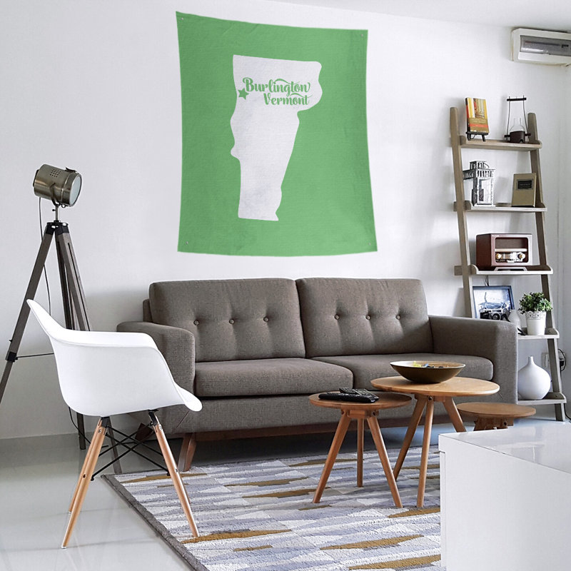 Tapisserie murale Burlington Vermont, H 27,5 po x l 37,5 po, Vert