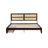Queen Size Boho Solid Wood Platform Bed with Rattan Headboard,  Coastal Bedroom Furniture-272841178-288126041-288126044