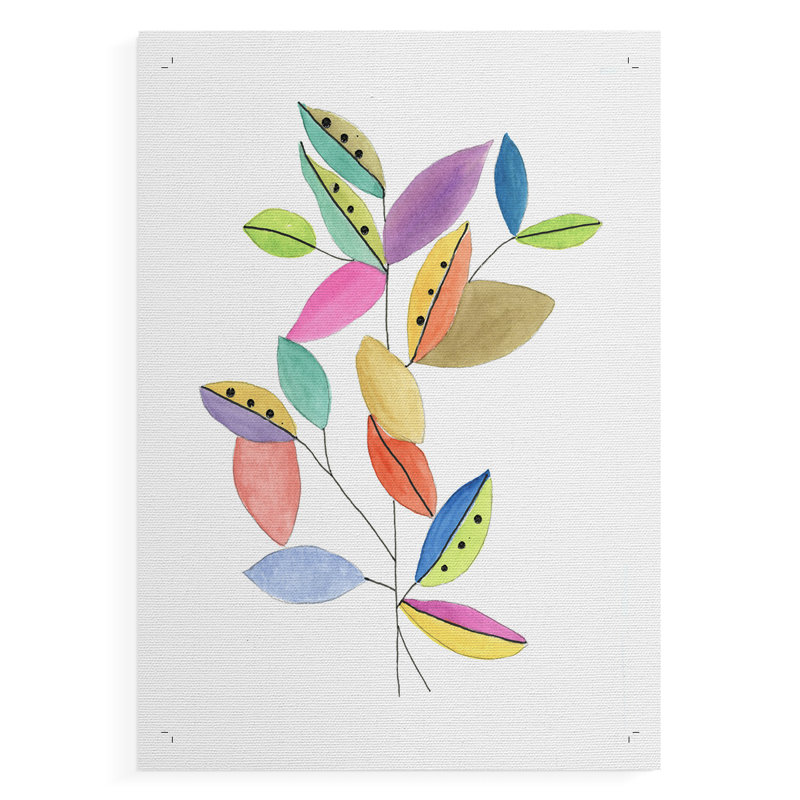 Feuilles de couleur pop II - impression sur toile seulement - non encadrée, H 18 po x l 12 po