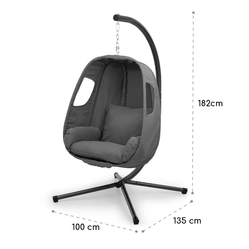 Donna Swing Chair with Stand, Dark grey