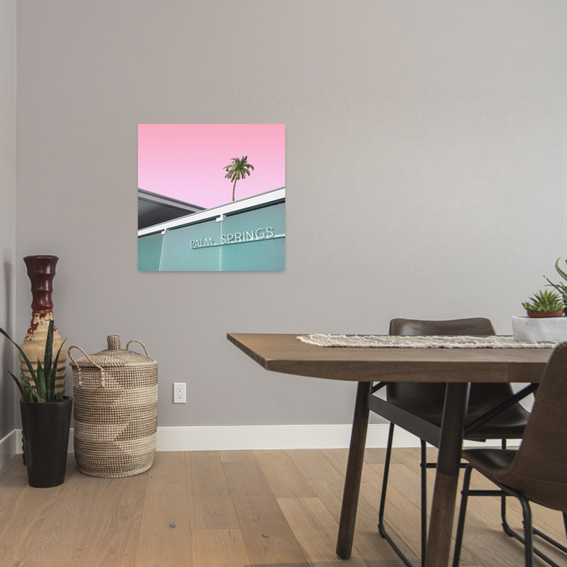 Art contemporain, paysage de palmier abstrait, art tropical, H 24 po x l 24 po