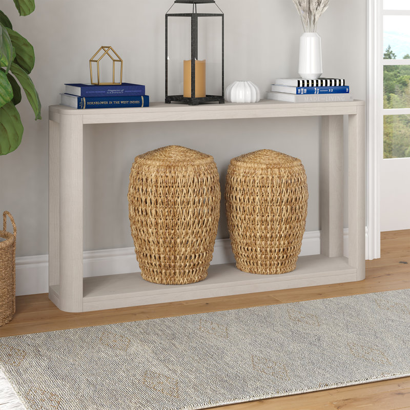 52" Wide Rectangular Console Table, Alder White