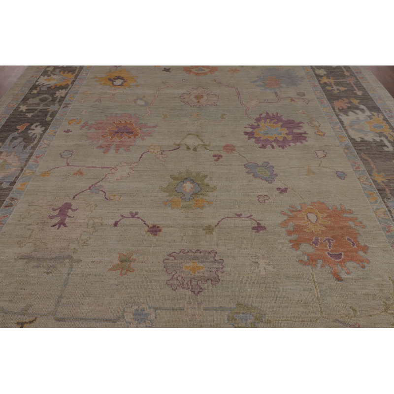 Vegetable Dye Oushak Turkish Area Rug 12
