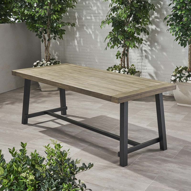 Table de salle à manger d'extérieur en bois d'acacia