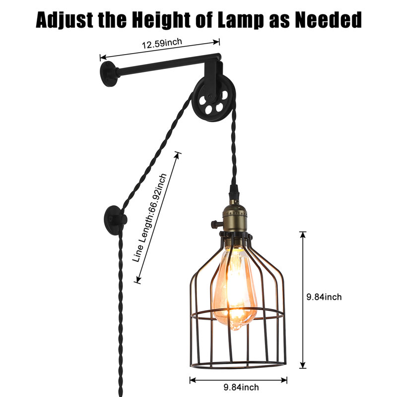 Lampe murale à cage Avadna