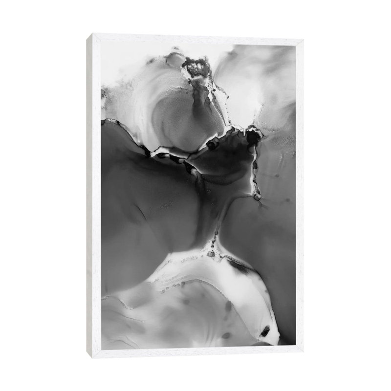 Grey Storm 1 Piece Wall Art on Canvas, 66.04cm H x 45.72cm W x 3.81cm D, White Framed