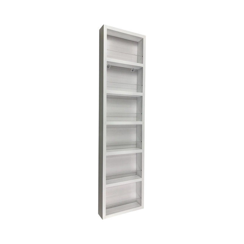 Celebrity On the Wall Spice Rack 42h x 14w x 3.5d, 42" H x 14" W x 3.5, White Enamel