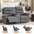 Manual Loveseat Reclining Sofa Couches with Console Double Recliner-1355964358