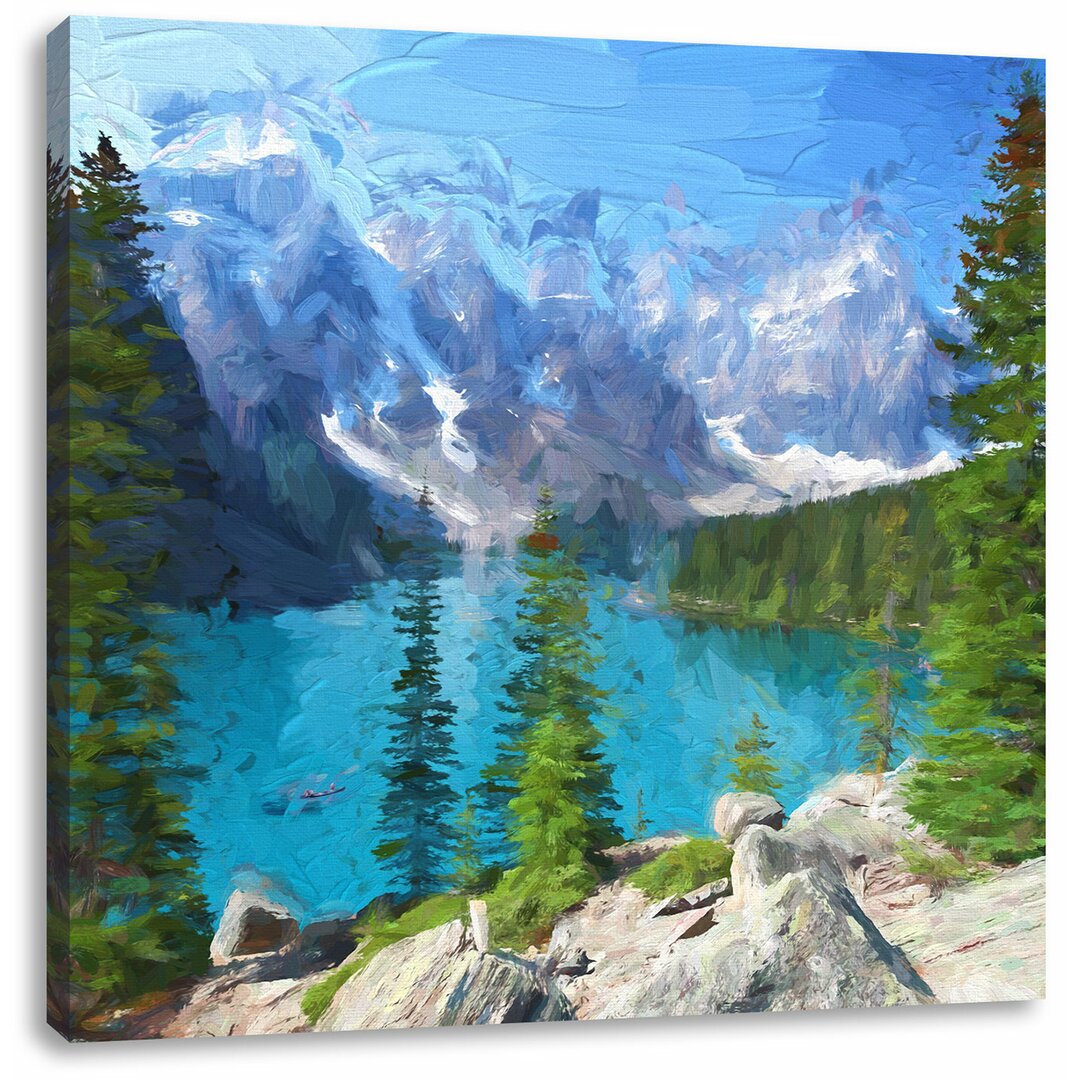 Leinwandbild Moraine Lake kanadische Berge