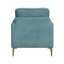 Chaise d'appoint moderne en chenille avec coussins réversibles, revêtement bleu paon et pieds en métal doré-134538272