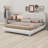 Upholstered Platform Bed With Thick Fabric, Solid Frame And Stylish Curve-Shaped Design