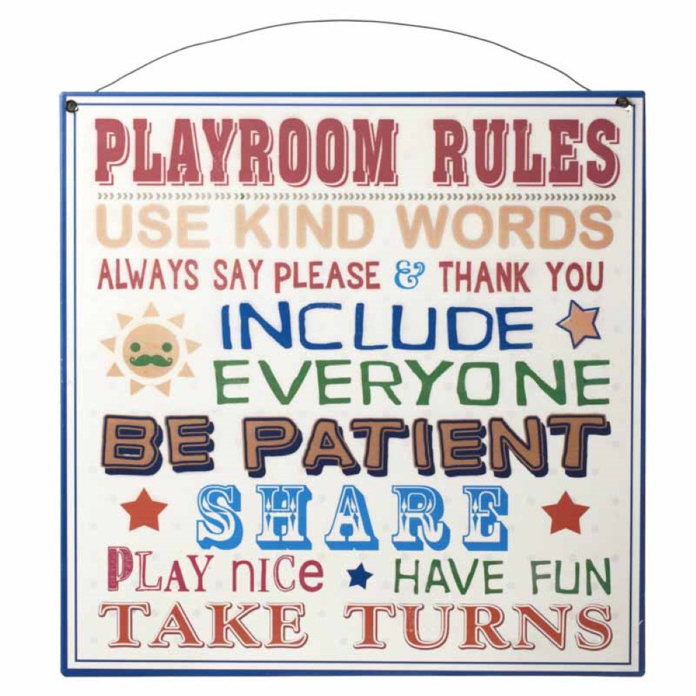 Playroom Rules Plaque