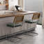 Tabouret de bar / tabouret de bar en acier inoxydable avec dossier en rotin - ensemble de 2-455396136