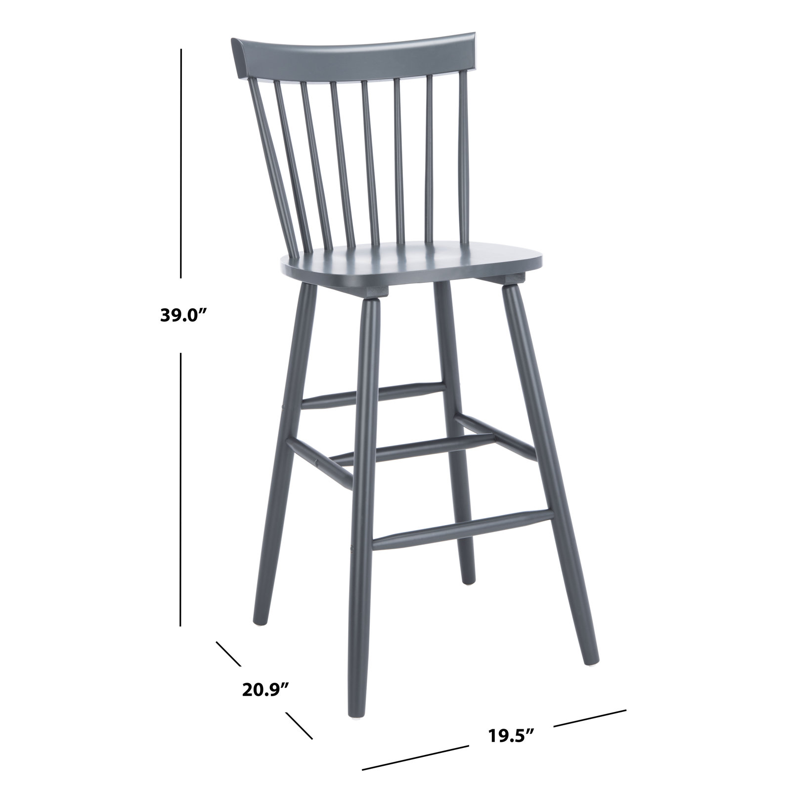 Stacee Bar Stool, Gray, Counter Stool (24" Seat Height)