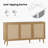 Sideboard Buffet Cabinet With 3 Rattan Doors, Kitchen Storage Cabinet For Entryway Living Room-236297367