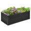Lit de jardin surélevé en métal, L 70,5 po x l 34,75 po, H 23,25 po, galvanisé, pour fleurs, herbes, légumes, acier galvanisé noir 6 pi 3 pi 2 po