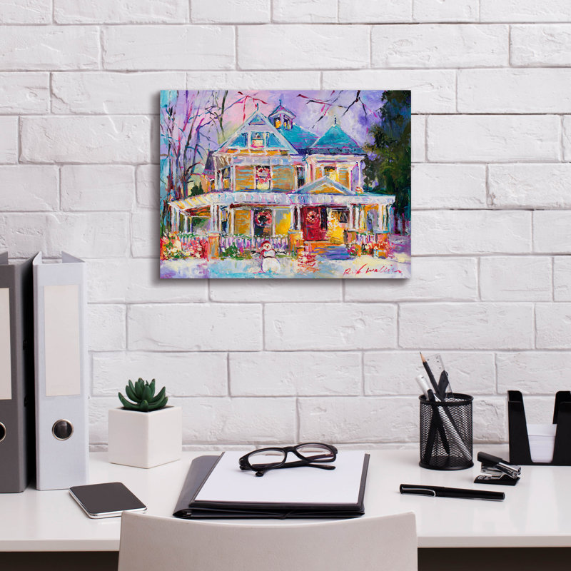 «Christmas House» par Richard Wallich, H 12 po x l 16 po x P 0,75 po