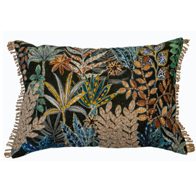 Alinde Abstract Green Rectangle Throw Cushion
