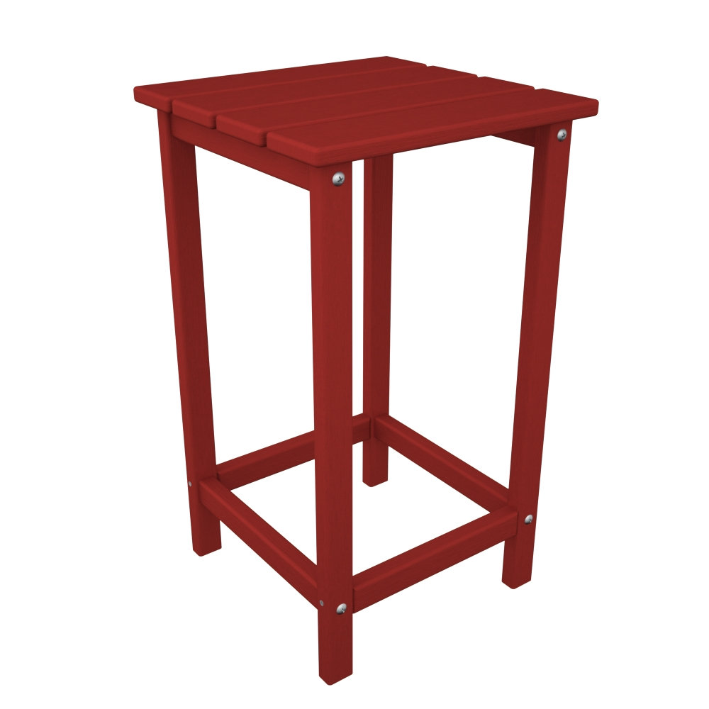 POLYWOOD® Long Island 15" Patio Side Table, Sunset Red