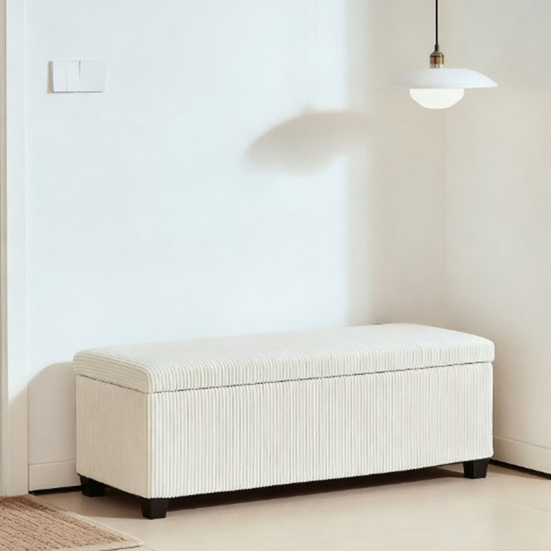 Banc repose-pieds avec rangement, Ivoire ivoire