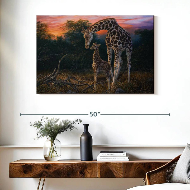Girafe «A Mothers Love», H 26 po x l 39 po