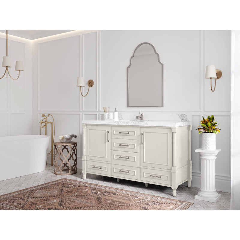 Meuble-lavabo simple 60 po avec comptoir en quartz Aberdeen