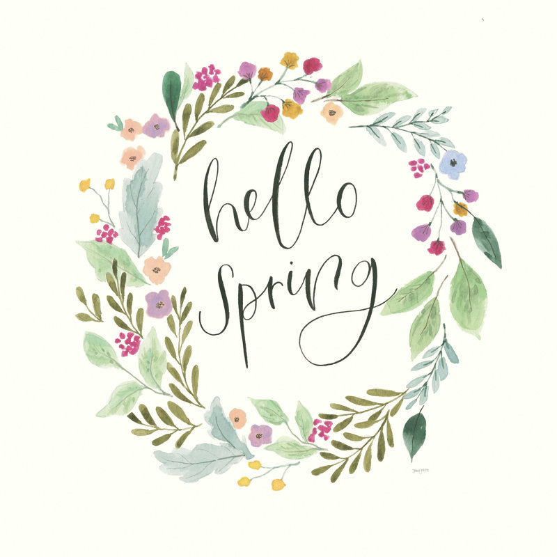 «Spring Is Here III» par Jenaya Jackson - reproduction d'art sur toile tendue, H 12 po x l 12 po, Oui, Cadre simple noir
