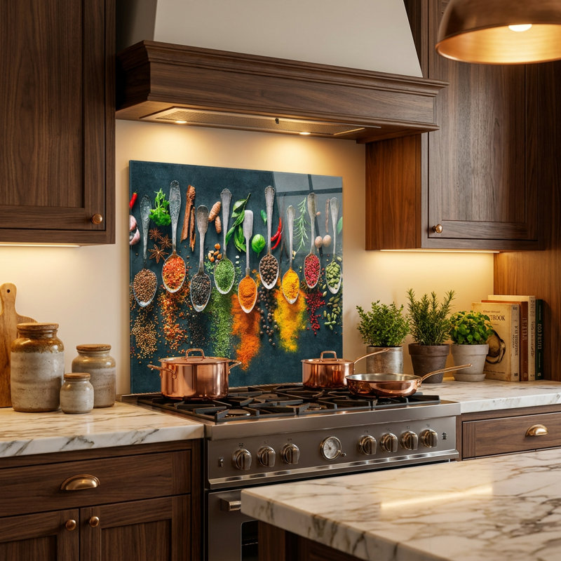 Cuillères à épices artisanales en verre, décoration murale