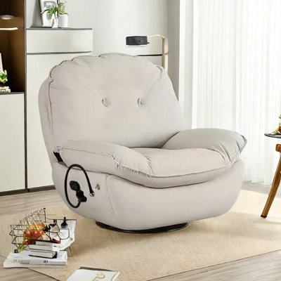 360° Rotating Ergonomic Recliner with Storage