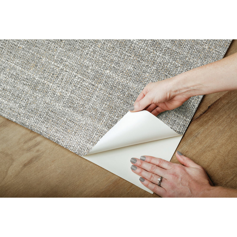 Papier peint adhésif tweed Hayley, Gris