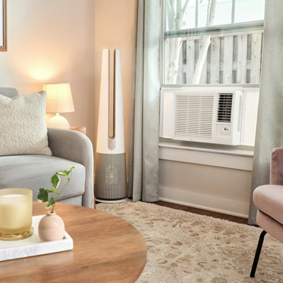 LG 11,700/12,200 BTU 230V Window-Mounted Air Conditioner with 9,200/11,200 BTU Supplemental Heat Function