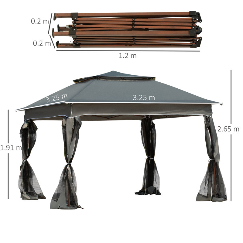 Bryse 3.25m x 3.25m Metal Patiio Gazebo