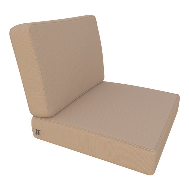 Outdoor Deep Seat Cushion, 25 x 25.5 x 5 Inch High-Density Foam Patio Chair Cushion with Water-Repellent & UV-Resistant Cover, Tear-Resistant Seat & Back Replacement Cushion for Chairs, Sofas