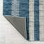 Tapis bleu / crème à rayures géométriques Ventress-88570954