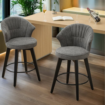 Set Of 2 Counter Height Swivel Bar Stools by Corrigan Studio