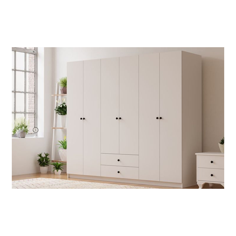 Ballico 6 Door Manufactured Wood Wardrobe