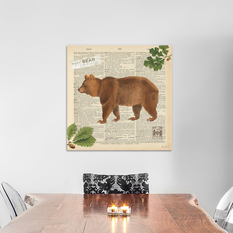 Ii, impression sur toile tendue Lodge Collage, H 18 po x l 18 po x P 1,5 po, Toile avec cadre noir, Pas de tapis