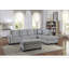 Meuble de salon moderne capitonné en microfibre taupe 1pc