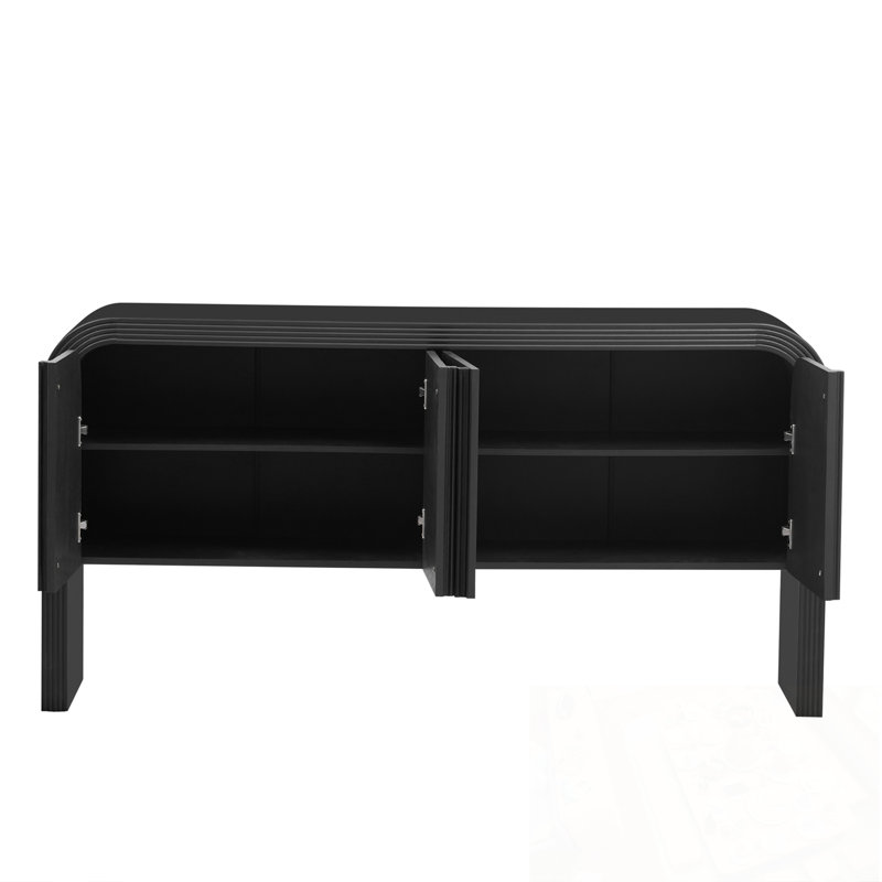 Verasha avec 4 portes et tablette réglable, Noir