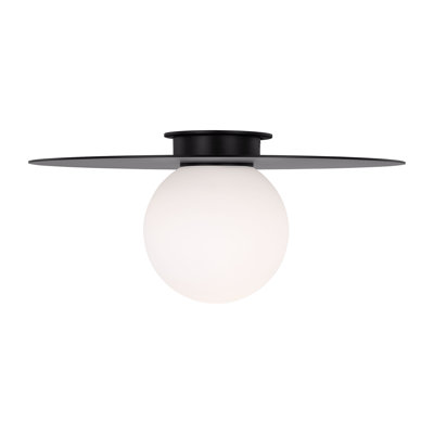 Single Light Glass Flush Mount