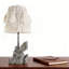 Lampe de table bohème fabriquée à la main avec abat-jour en corde de coton et base rétro, lampe décorative en résine pour le salon, la chambre à coucher et le bureau