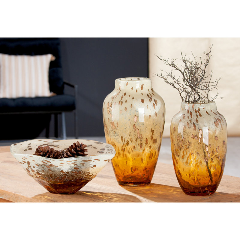 Blen Handmade Glass Table Vase, 29cm H x 17cm W x 17cm D