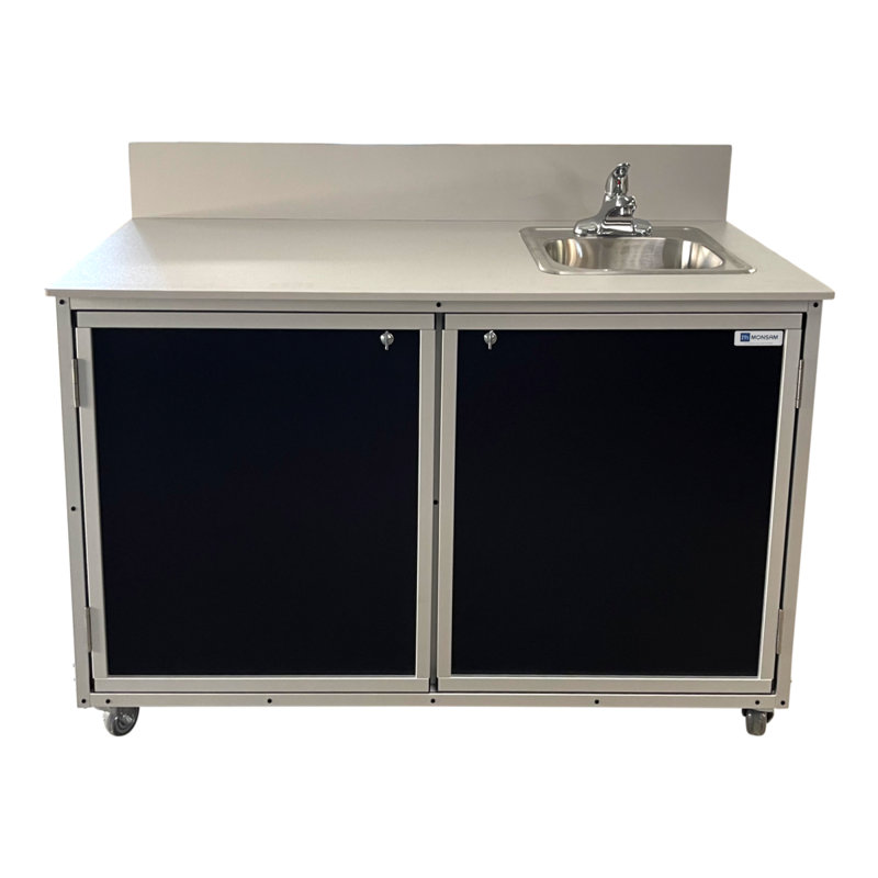 Workstation With Counter And Portable Sink - BLACK: PSE-2046