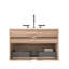 Meuble-lavabo flottant 30 po en chêne brut, lavabo à 3 trous, tiroirs doubles, 20% plus de rangement, coulisses silencieuses, meuble-lavabo mural 45 po