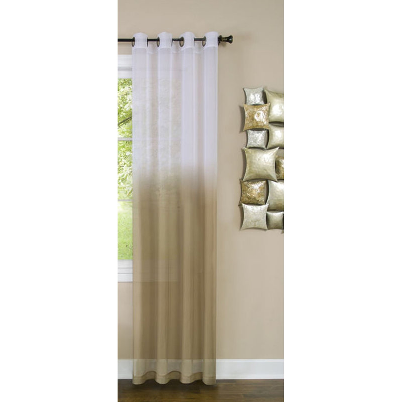 Panneaux de rideaux semi-transparents Lilie, L 52 po x L 63 po, Brun clair
