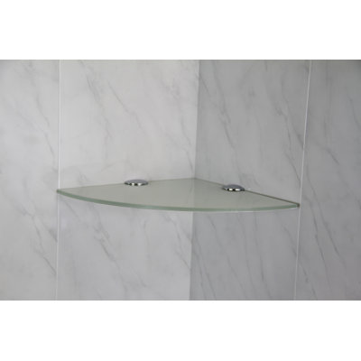Fanney Triangle Glass Floating Shelf with Adjustable Shelves