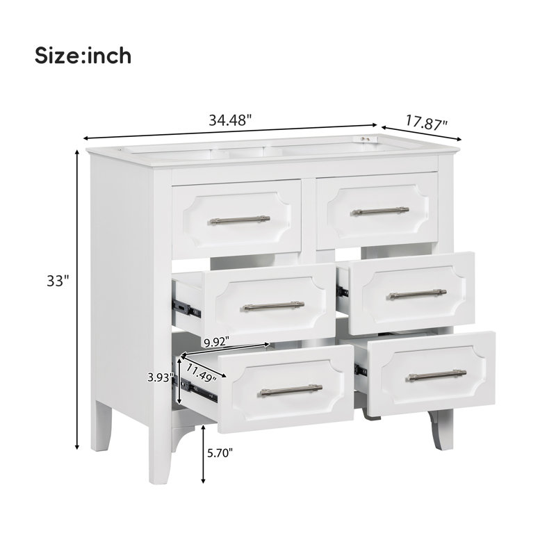 34.48'' Single Bathroom Vanity Base Only