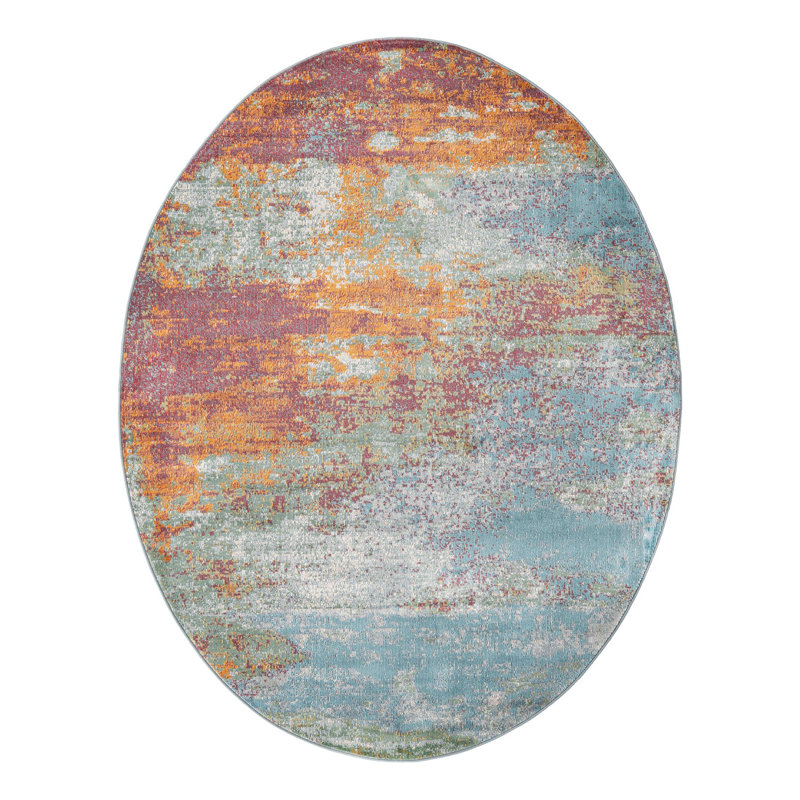 Haefner Abstract Indoor Rug, Oval 8'2" x 10'