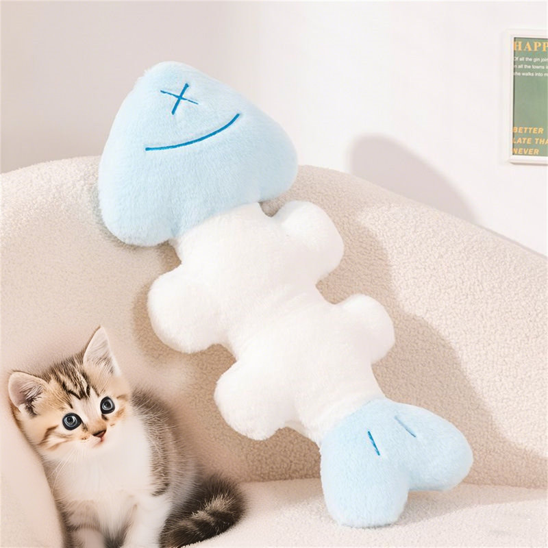 Oreiller en forme d'arête de poisson 2Pc, Bleu